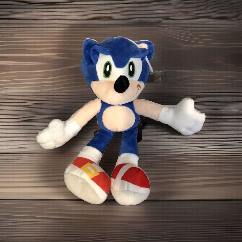 Sonic The Hedgehog Plush Toy Blue Stuffed Animal SEGA Video Game Suction Hanger